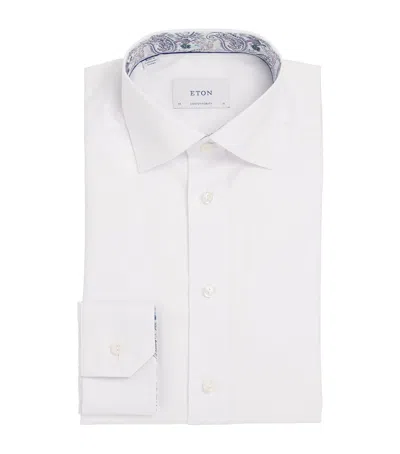 Eton Cotton Paisley-collar Contemporary-fit Shirt In White