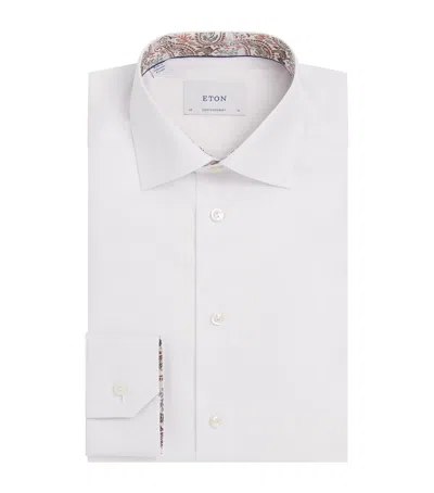 Eton Cotton Paisley-collar Contemporary-fit Shirt In White