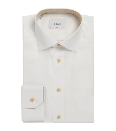 Eton Cotton Semi Solid Slim-fit Shirt In White