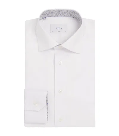 Eton Cotton Signature Twill Geometric-collar Shirt In White