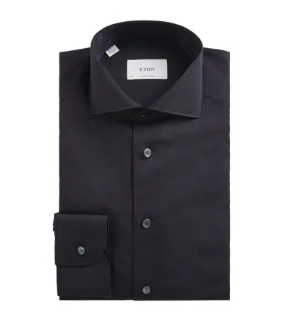Eton Cotton-silk Long-sleeve Shirt In Black