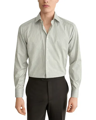 Eton Cotton Slim Fit Stripe Shirt In Green