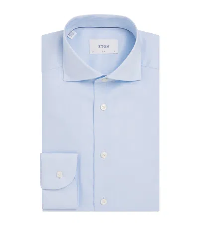 Eton Cotton Slim Signature Oxford Shirt In Blue