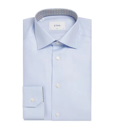 Eton Cotton Twill Dress Shirt In Blue