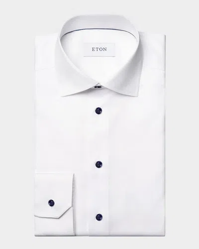 Eton Cotton-twill Contemporary-fit Dress Shirt In Gray