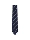 Eton Diagonal-stripe Silk Tie In Blue