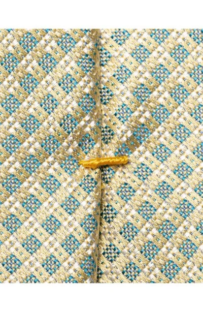 Eton Diamond Silk Tie In Light Yellow