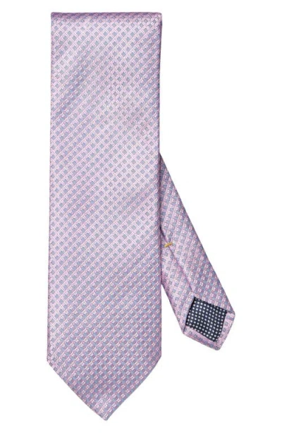 Eton Diamond Silk Tie In Medium Pink
