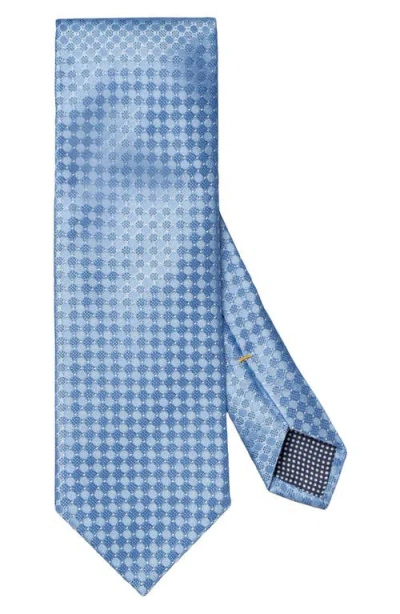 Eton Dot Geometric Silk Tie In Light Blue