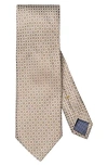 Eton Square Geometric Silk Tie In Gray
