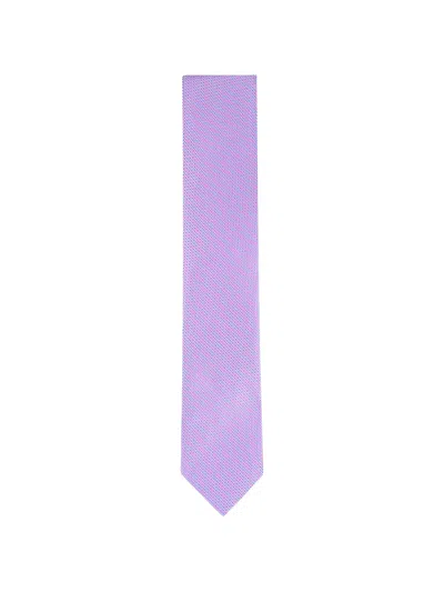 Eton Dotted-pattern Tie In Purple