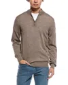 Eton Fine Knit Wool 1/2-zip Pullover In Brown