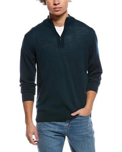 Eton Fine Knit Wool 1/2-zip Pullover In Transparent