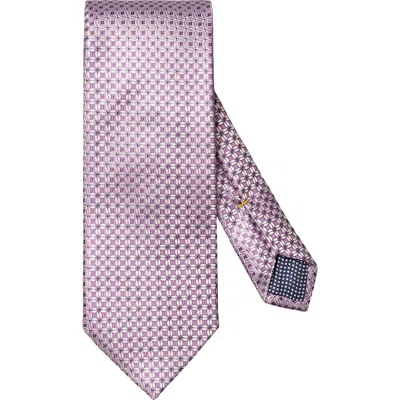 Eton Floral Geometric Silk Tie In Neutral
