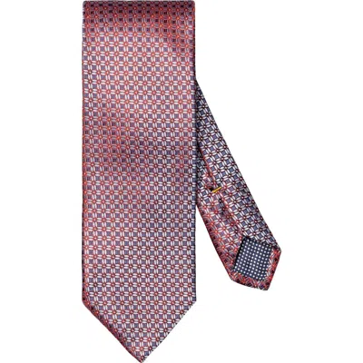 Eton Floral Geometric Silk Tie In Neutral