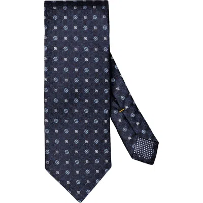 Eton Floral Jacquard Silk Tie In Black