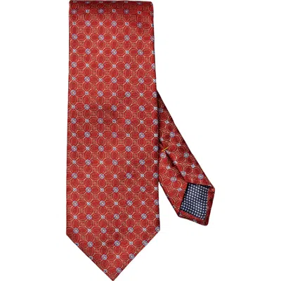 Eton Floral Jacquard Silk Tie In Red