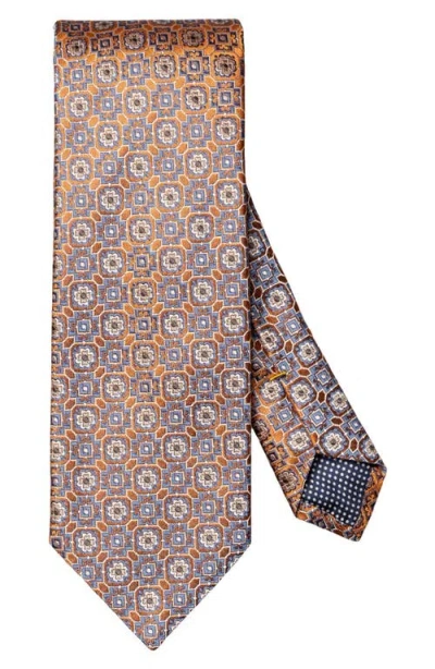 Eton Floral Medallion Silk Jacquard Tie In Multi
