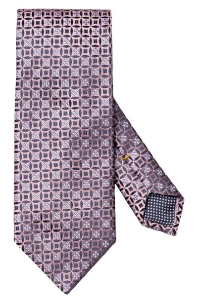 Eton Floral Medallion Silk Tie In White