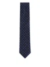 Eton Floral Pattern Tie In Blue