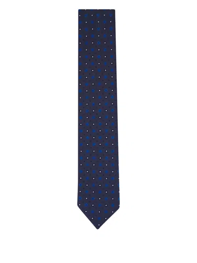Eton Floral-pattern Tie In Blue