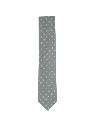 Eton Floral-pattern Tie In Gray
