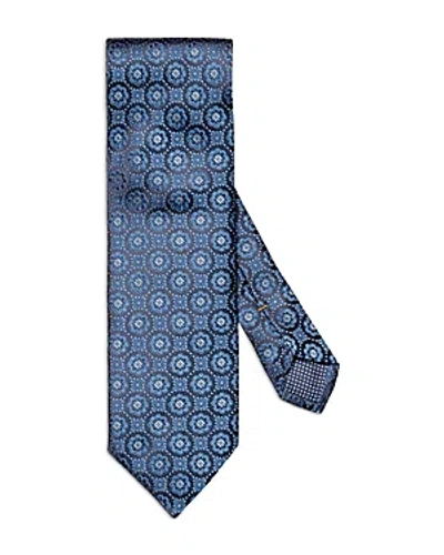 Eton Floral Silk Classic Tie In Dark Blue