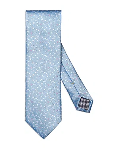 Eton Floral Silk Classic Tie In Light Pastel Blue