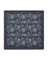 Eton Mens Navy Blue Floral-print Silk Pocket Squar
