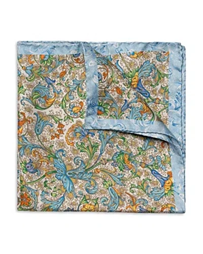 Eton Floral Silk Pocket Square In Natural