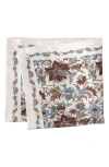 Eton Floral Silk Pocket Square In Neutral