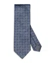 Eton Floral Silk Tie In Dark Blue