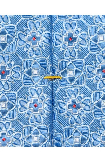 Eton Floral Silk Tie In Light Blue