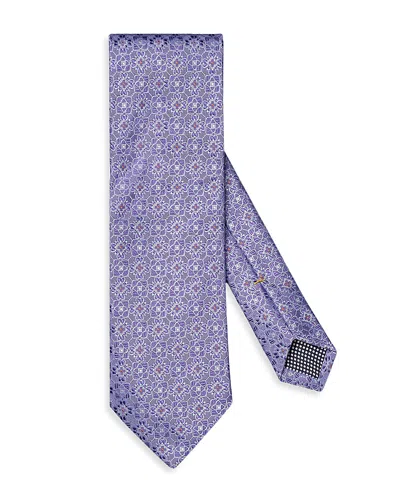 Eton Floral Silk Tie In Medium Purple