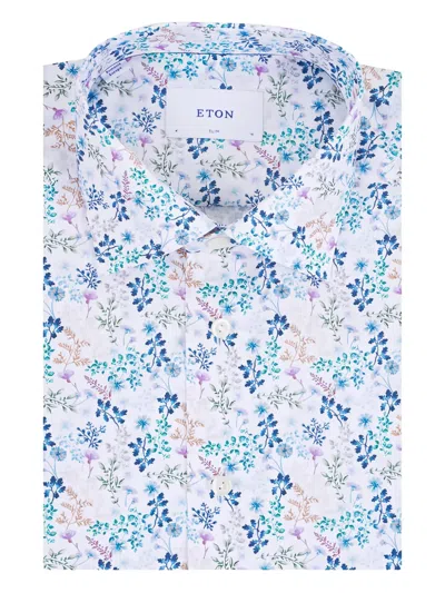 Eton Floral Twill Shirt In Multi
