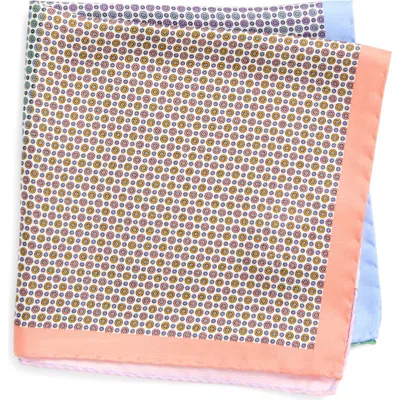 Eton Four-in-one Silk Pocket Square In Pink