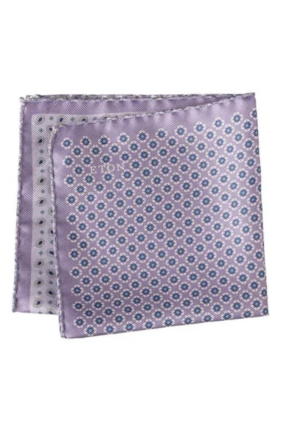 Eton Four Quad Silk Pocket Square In Medium Purple