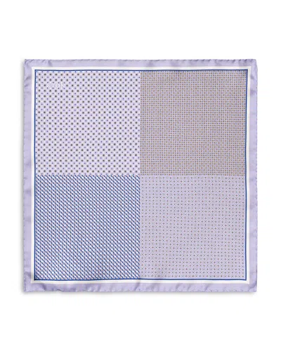 Eton Four Sided Silk Pocket Square In Purple