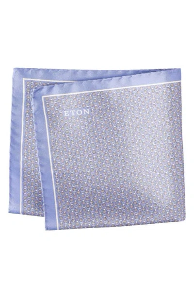 Eton Geo Silk Pocket Square In Gray