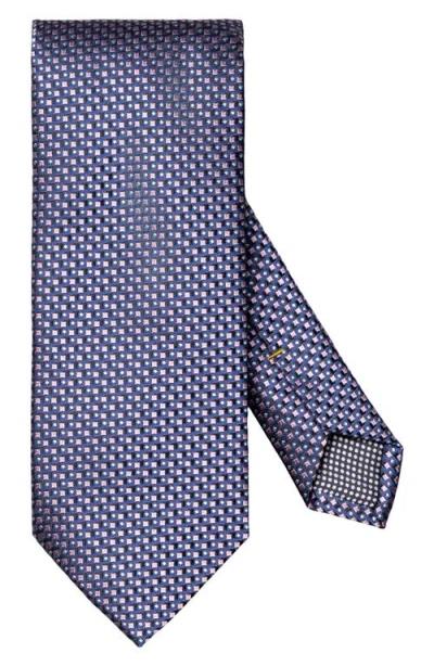 Eton Geometric Jacquard Silk Tie In Blue