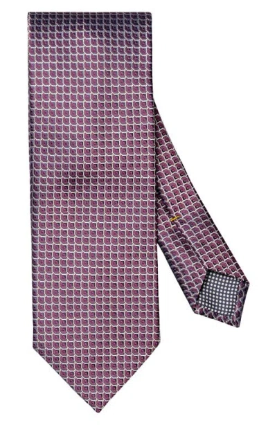 Eton Geometric Jacquard Silk Tie In Multi