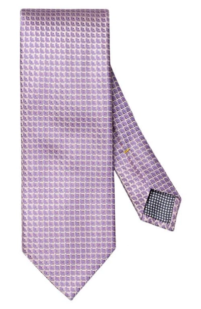 Eton Geometric Jacquard Silk Tie In Purple