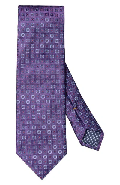 Eton Geometric Medallion Jacquard Silk Tie In Medium Purple