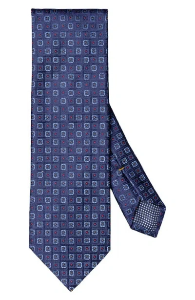 Eton Geometric Medallion Jacquard Silk Tie In Navy