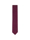 Eton Geometric-pattern Silk Tie In Burgundy