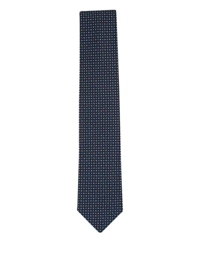 Eton Geometric-pattern Tie In Black