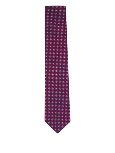 Eton Geometric-pattern Tie In Red
