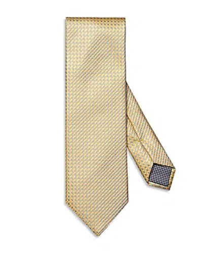 Eton Geometric Print Silk Tie In Light Pastel Yellow