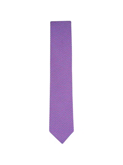 Eton Geometric-print Tie In Purple