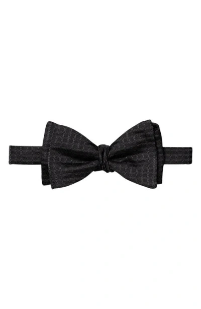 Eton Geometric Silk Bow Tie In Black